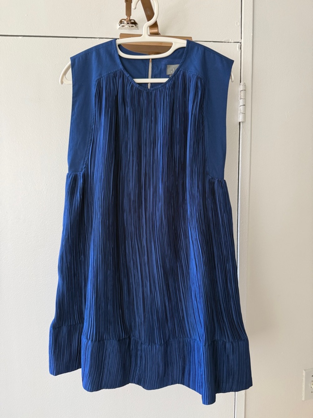 Anthropologie Pleated Royal Blue Mini Dress